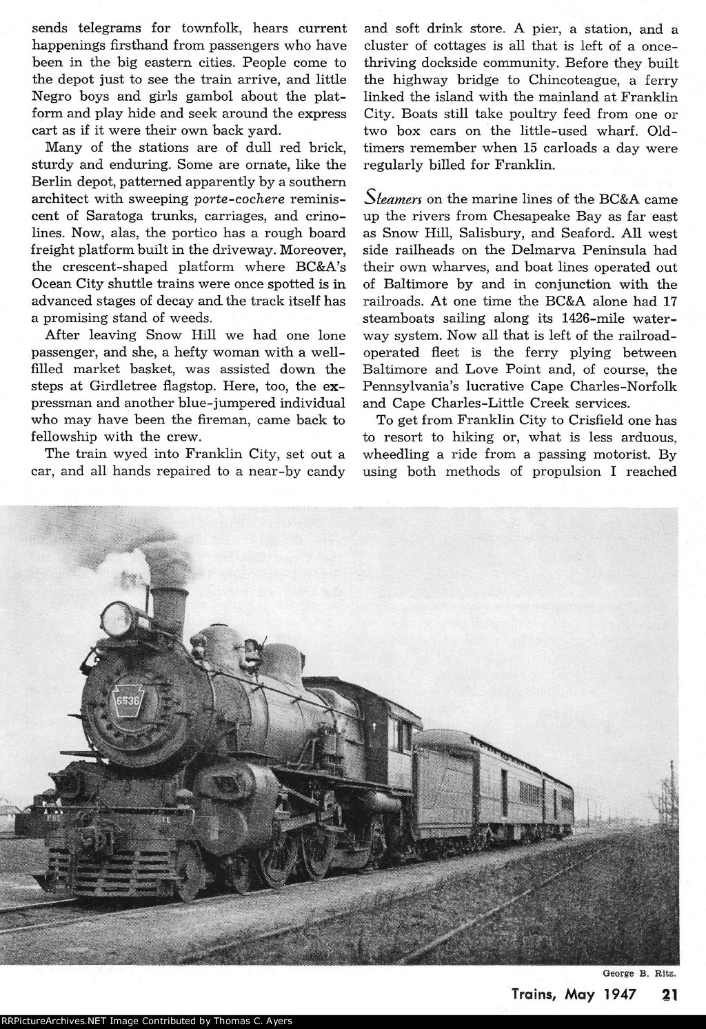 PRR "A Branch Line Odyssey," Page 21, 1947